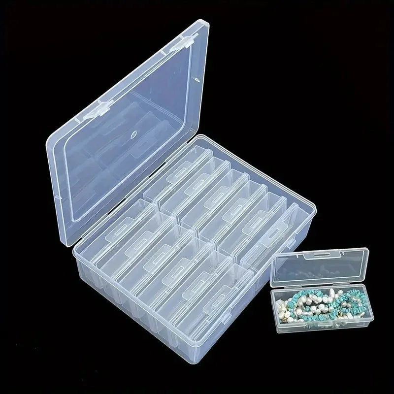 6/12 adjustable rectangular storage boxes, suitable for crafts, beads,