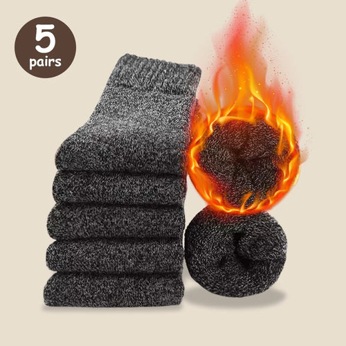3/5 Pairs Of Thick Woolen Socks For Men, Autumn And Winter Stockings,