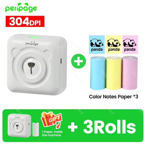 300DPI Peripage A6 58mm Mini Bluetooth Notes Label Sticker Printer