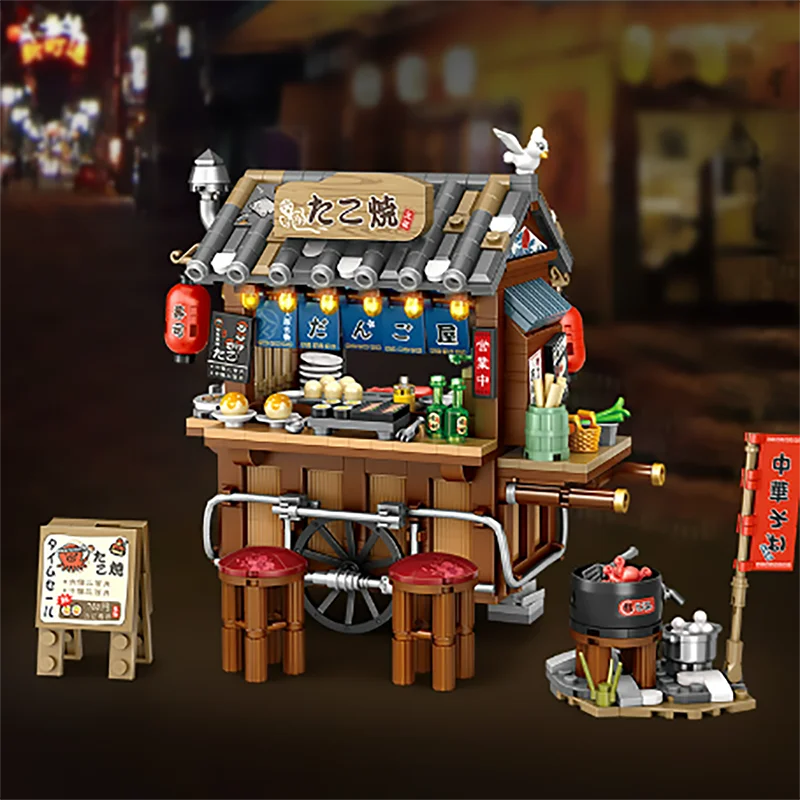 Street View Series Building blocks Izakaya Shaved Ice Shop Takoyaki