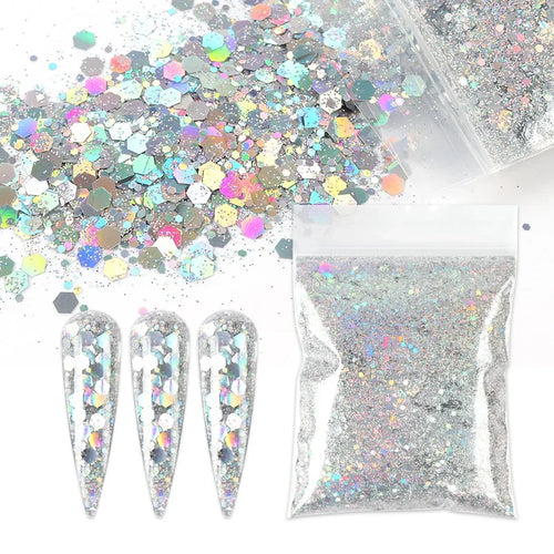 30g/Bag Holographic Chunky Glitter Craft Glitter Powder Mixed Chunky