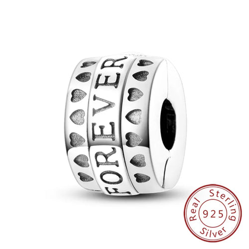 Fit Original Charms Beads 925 Sterling Silver Clip Charms Zircon