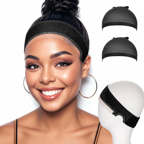 Wig Grip Bands and Dome Mesh Wig Caps for Keeping Wigs in Place