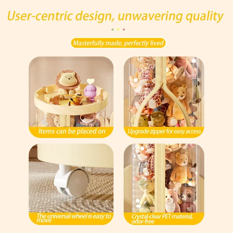 Transparent Doll Storage Box Plush Toy Organization Toy Storage Tube