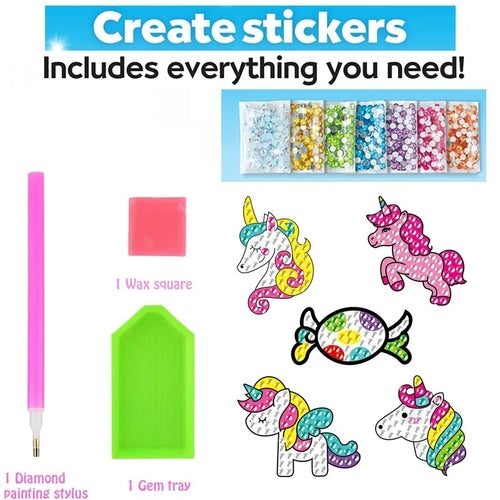 12 Create Big Gem Diamond Painting Sticker Kit Art Craft Girls Boys