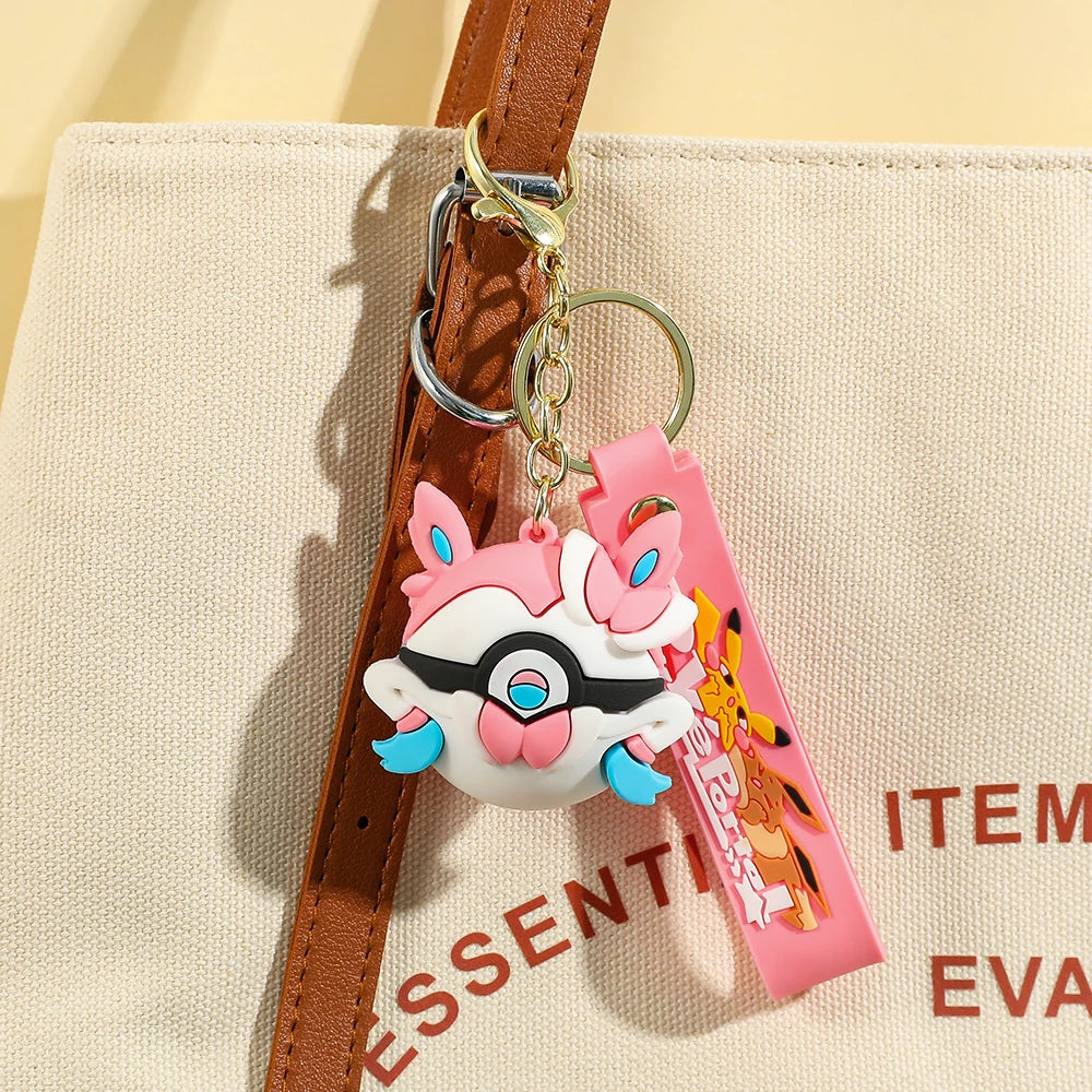 Poké Ball Keychain Set, PVC Pokémon Ball Keychain, Official Style