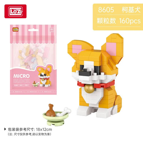 LOZ cute Cartoon Cat Animal Toy Dolphins owls chick cats dogs Model