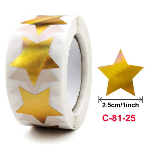 500pcs Colorful Star Adhesive Holographic Star Stickers Scrapbook