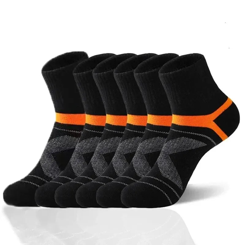 3 Pairs Men's Socks Hiking Black Sports Basketball Socks Casual Soft