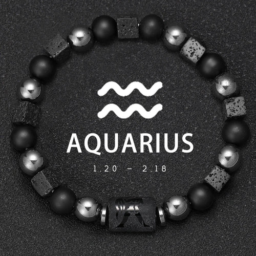 12 Constellation Zodiac Bracele Signs Beads Couples Bracelet Square