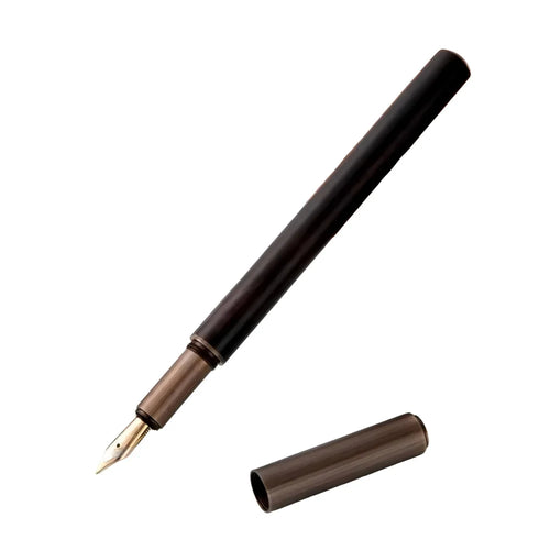 Luxury Retro Wood Bronze Fountain Pen Office Business Writing Art