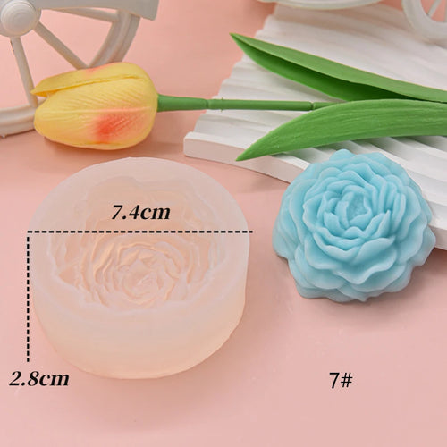 Large Peony Flower Silicone Candle Mold Diy Handmade 3D Rose Candle