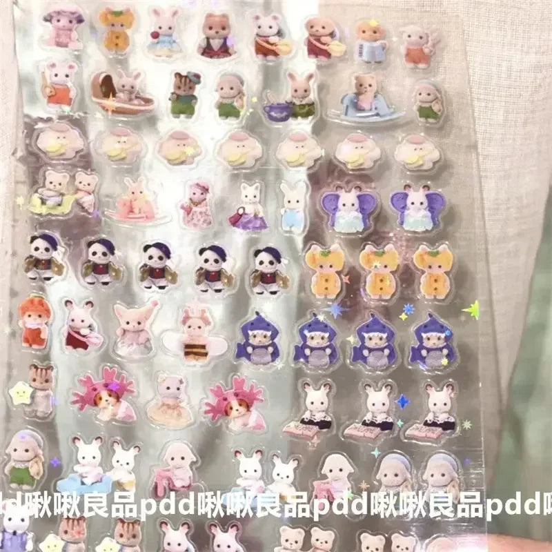 Sylvanian Families Easter Bunny Reindeer Panda Animal Stickers Gift