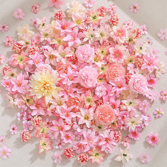 3-10cm Artificial Flower Head Mini Silk Artificial Rose Peony Daisy