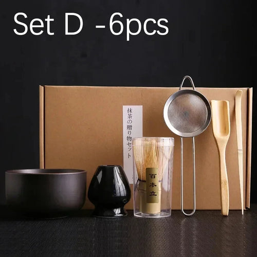 4/6/7PCS Japanese Matcha Blender Set with Bamboo Whisk Matcha Brush