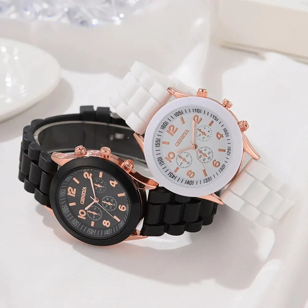 2Pcs Luxury Women's Watch Set Fashion Luxury Elegant Alloy Wristwatch
