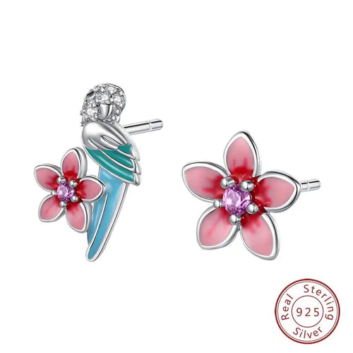 Hot 925 Sterling Silver Earrings Charm Simple Shining Lotus Zircon