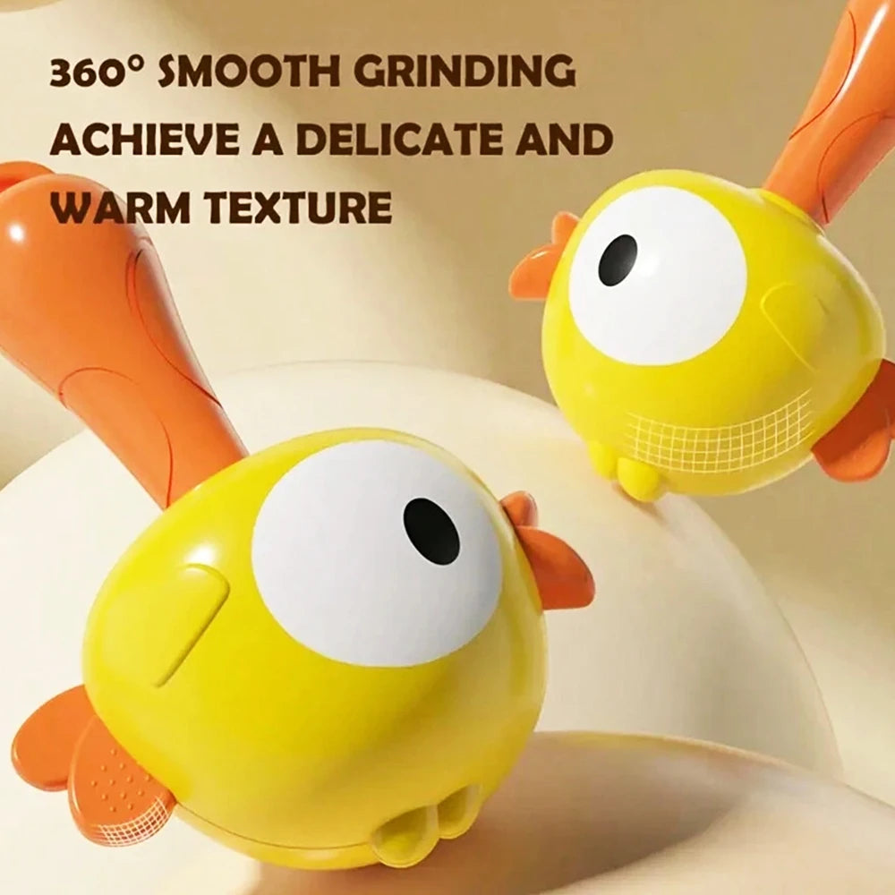 Cartoon Rattle, Newborn Sensory Grasp Toy, Chew-Safe Early Ed Handbell