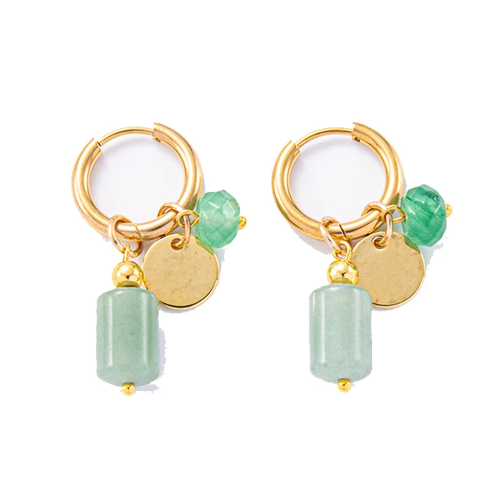 ZAKOL Gold Color Plated Stainless Steel Hoop Earrings for Women