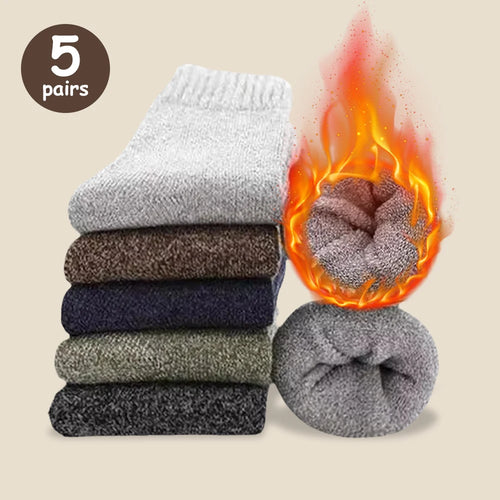 3/5 Pairs Of Thick Woolen Socks For Men, Autumn And Winter Stockings,