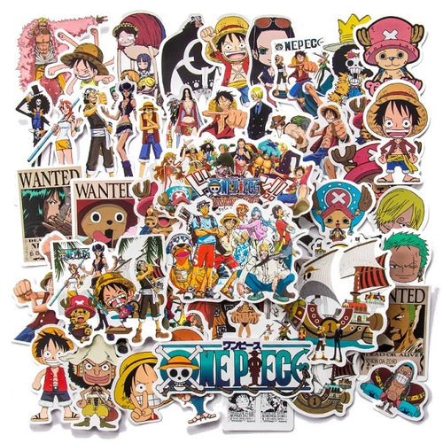 50/100Pcs Japan Anime One Piece Figure Luffy Toy Sticker Notebook