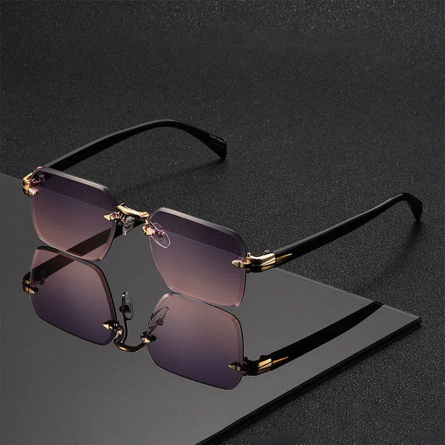 Classic Unisex Fashion Sunglasses Frameless Trendy Eyewear for Holiday