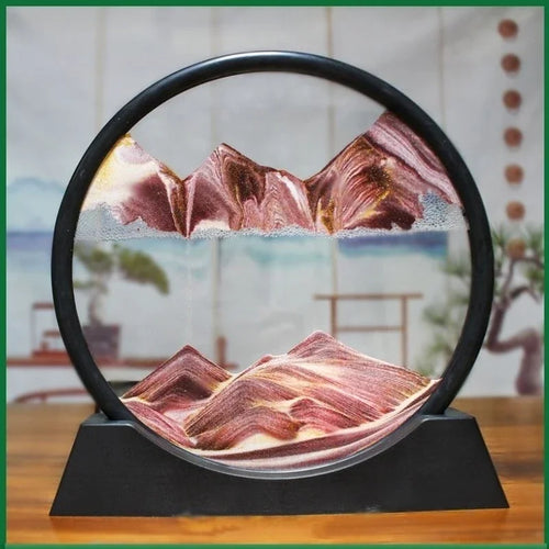 3D Moving Sand Art Picture Round Glass Deep Sea Sandscape Hourglass