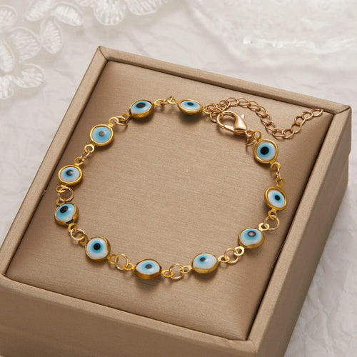 Lucky Turkey Evil Eye Bracelet For Women Men Colorful Red Blue Eye