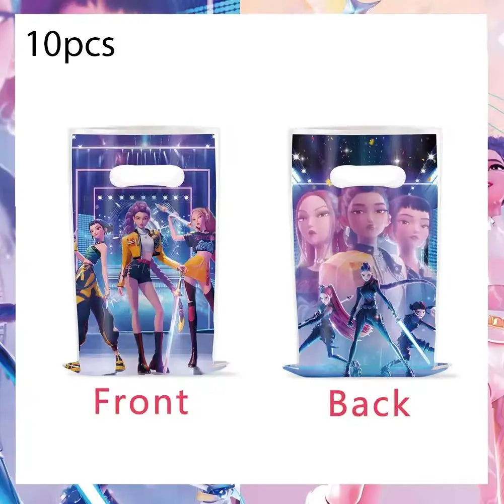 10PCS K-Pop Demon Hunter Theme Party Gift Bags Birthday Candy Bags