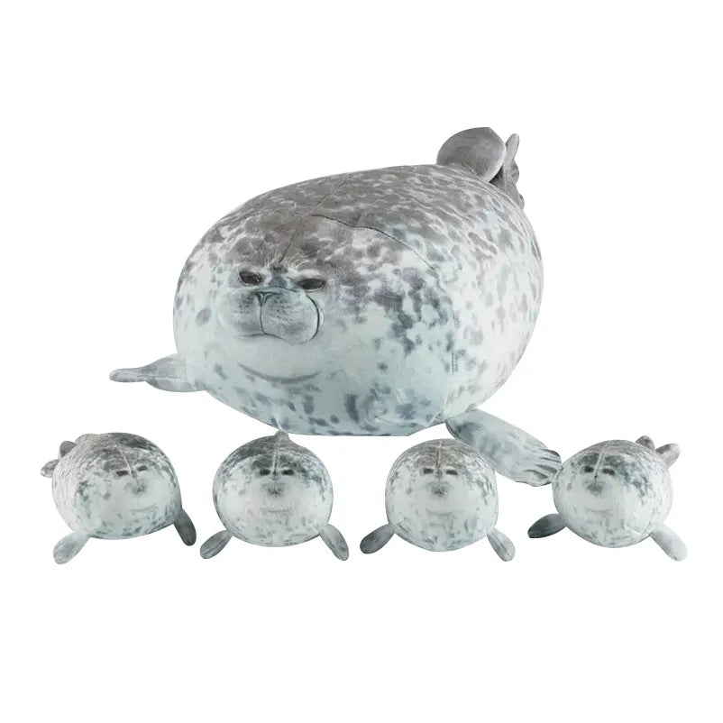 40cm Mother and son Seal five-piece plush toy Seal zipper toy for boys