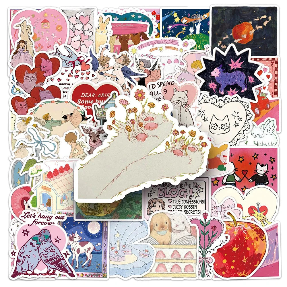 10/30/50pcs Fairy Tale Series Cartoon Aesthetic Stickers Kawaii Girl