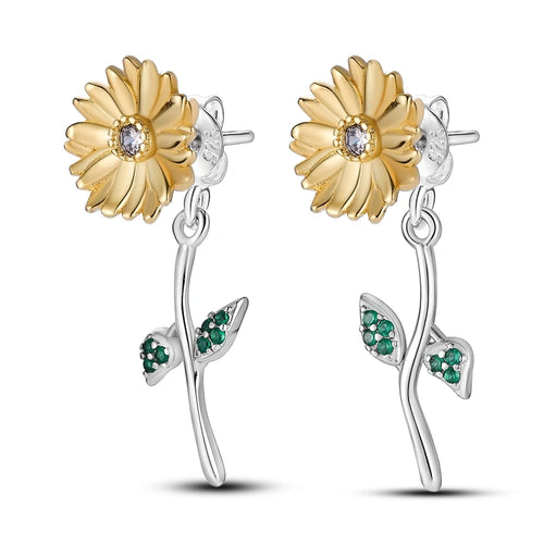 925 Sterling Silver Colored Zirconium Stars Hoop Earrings For Women