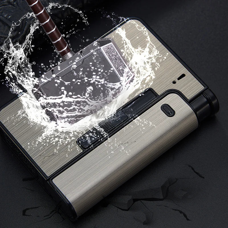 Portable Automatic Cigarette Case Metal Cigarette Holder Box for 10pcs