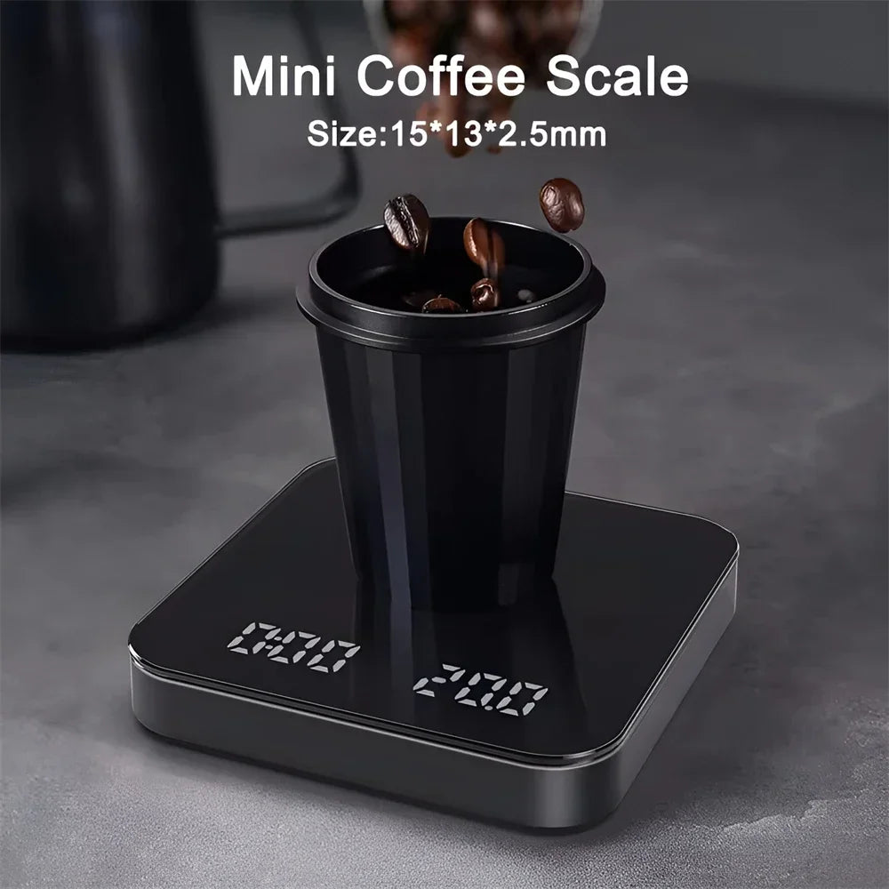 1Set Electronic Coffee Scale with Silicone Pad Digital Coffee Scale