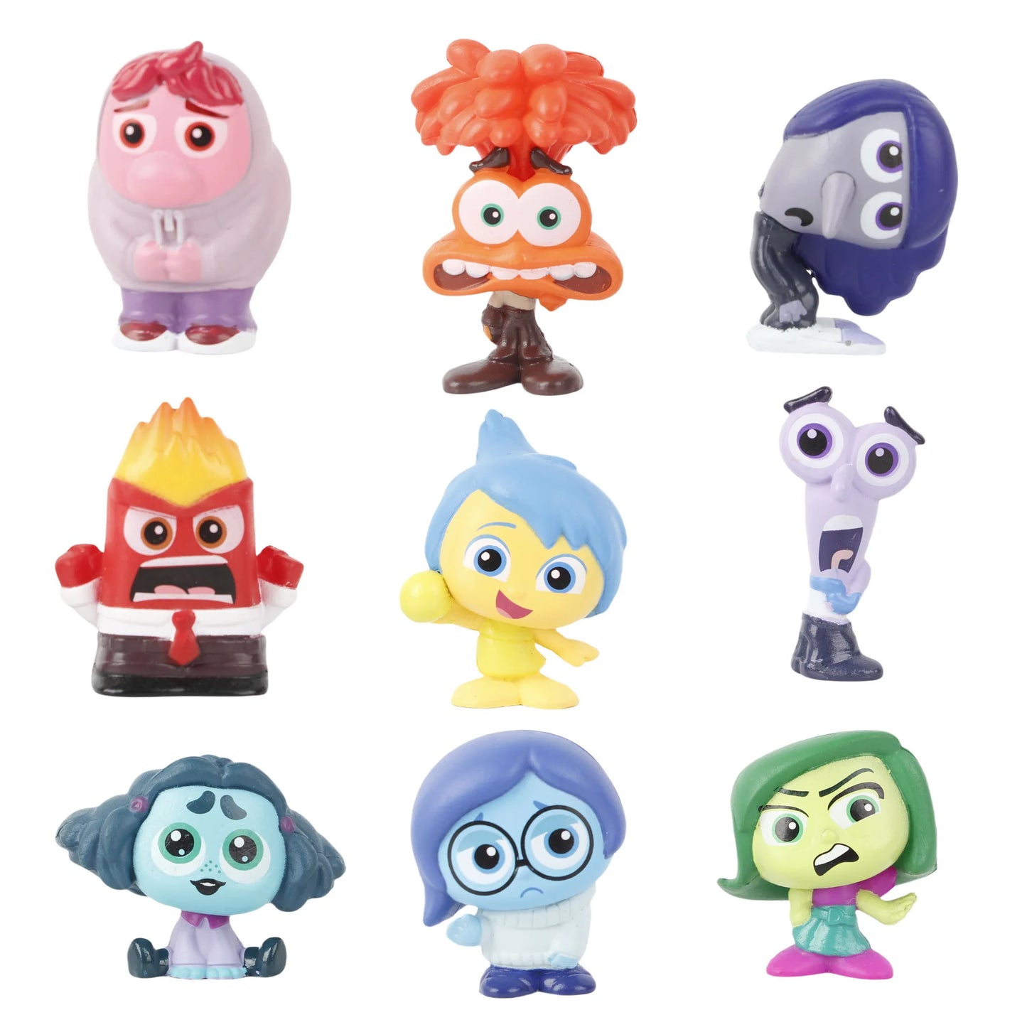 9PCS Mini Inside Out 2 Action Figure Toy Cartoon Movie Joy Anxiety