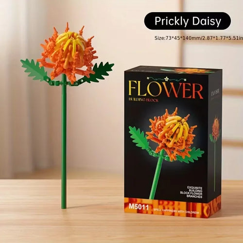 Building block flower set, DIY floral decoration kit, suitable for