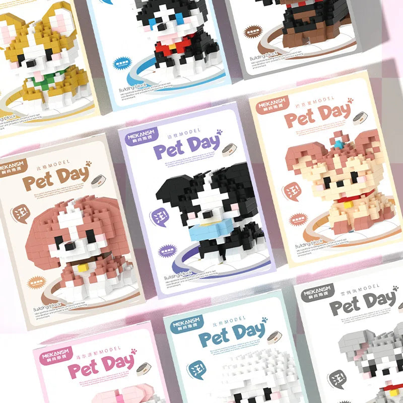 Animal Small Particle Dog Cat  Mini Building Blocks DIY Assembly Brick