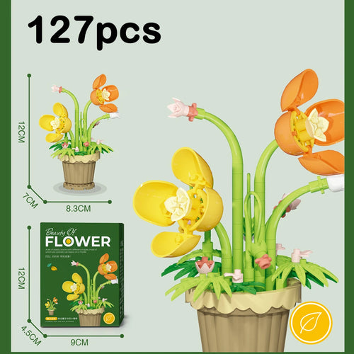 Mini Flowers Building Blocks Simulation Succulent Puzzle for Kid