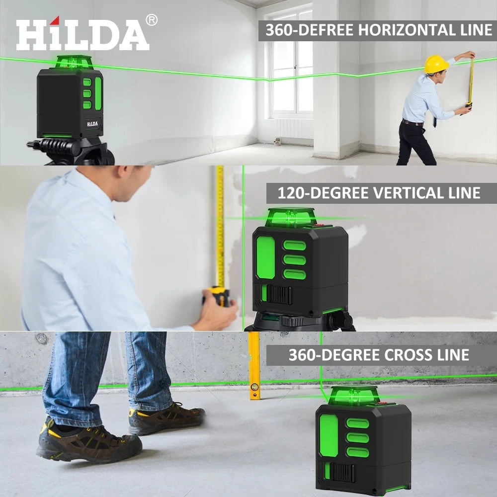 HILDA Laser Level 2 lines/5 Lines 360 Automatic Leveling Level