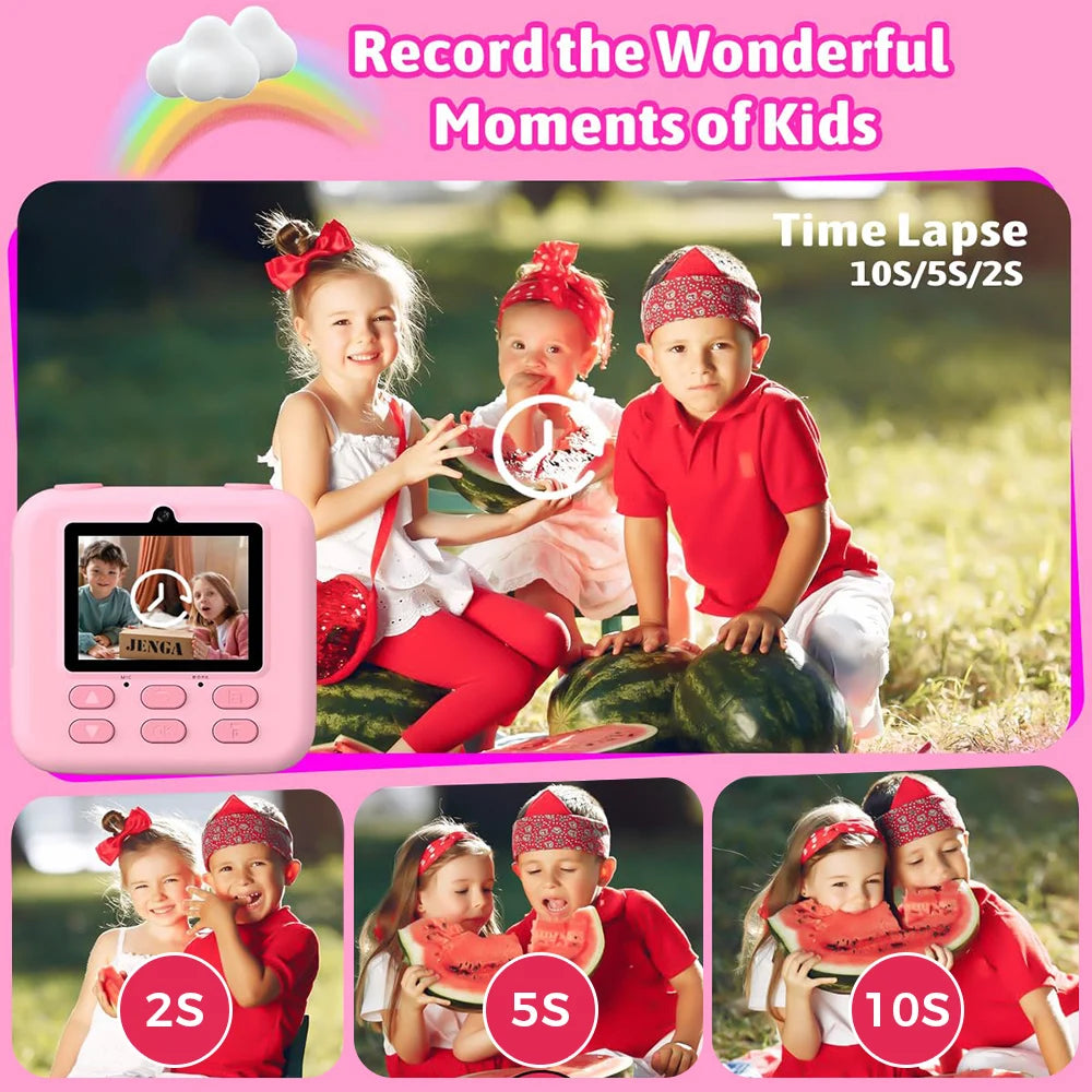 Children Digital Camera Photography Instant Camera 1080P HD Dual Lens