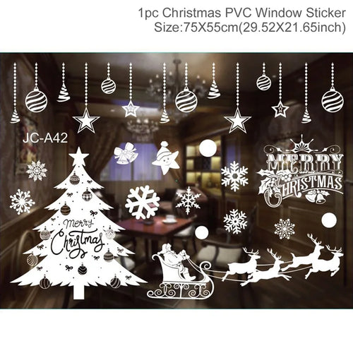 Christmas Window Sticker Merry Christmas Decorations For Home 2023