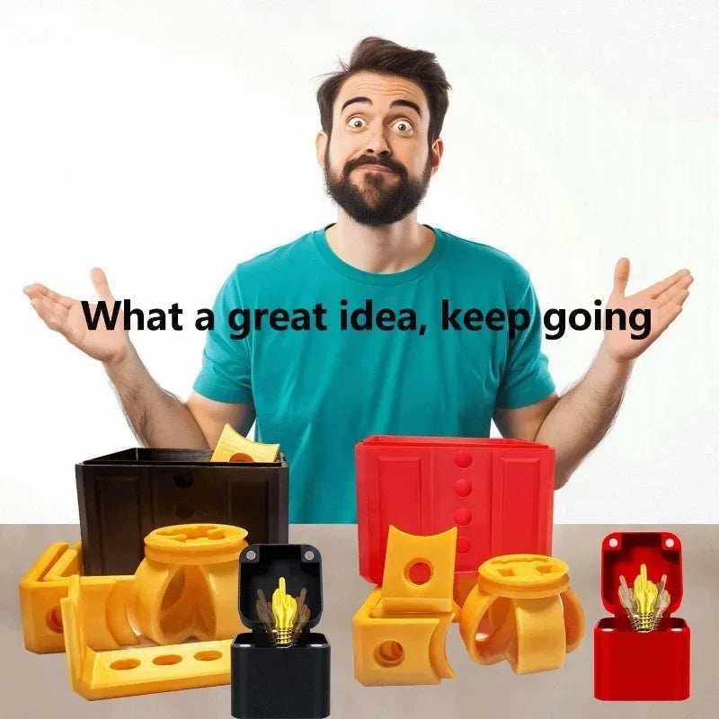 The Annoying Present with Middle Finger in A Box Gift Box with Screws