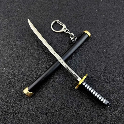 Mini Roronoa Zoro Samurai Sword Keychain Anime Scabbard Key Ring