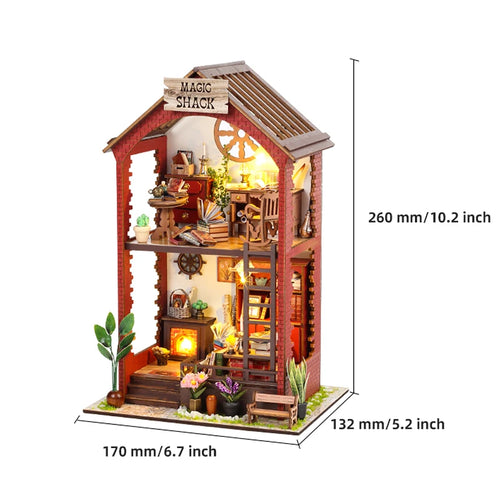DIY Book Nook Shelf Insert Kit 3D Wooden Puzzle Doll House Assembly