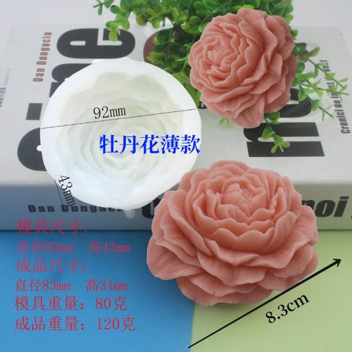 Large Peony Flower Silicone Candle Mold Diy Handmade 3D Rose Candle