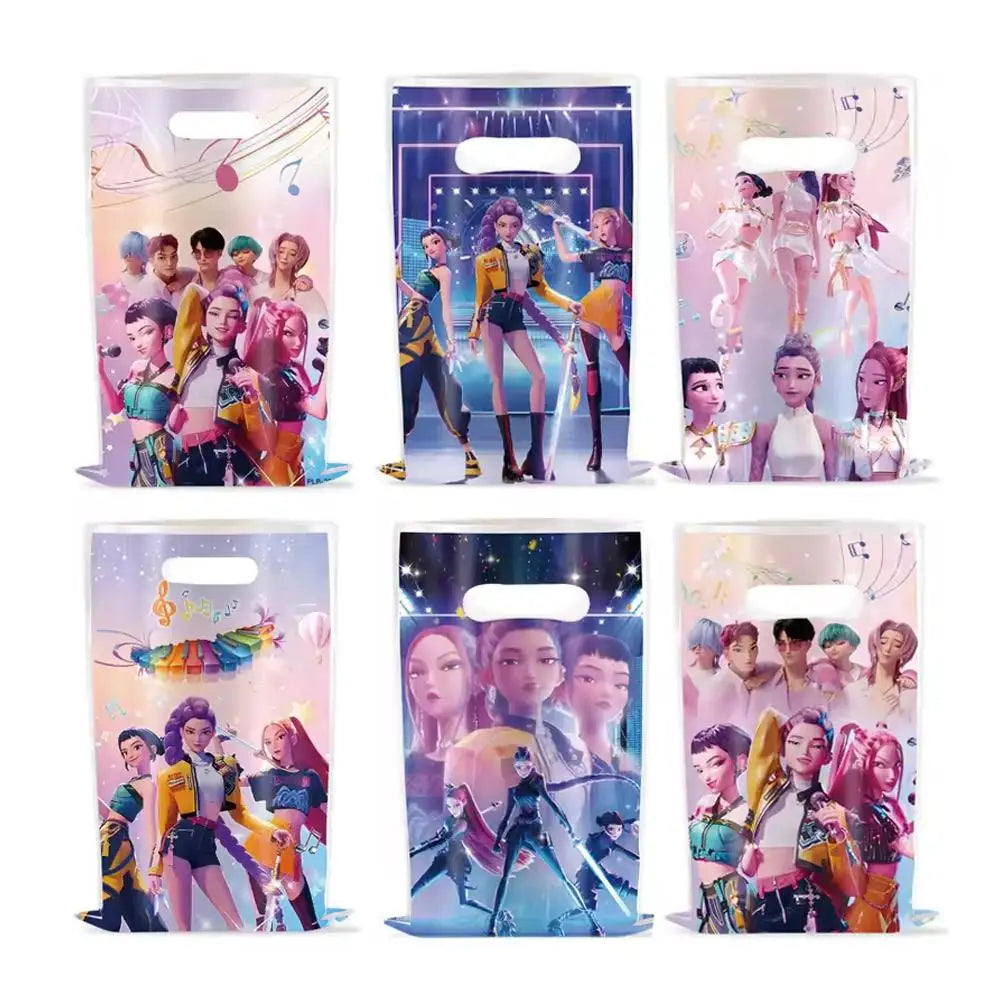 10PCS K-Pop Demon Hunter Theme Party Gift Bags Birthday Candy Bags