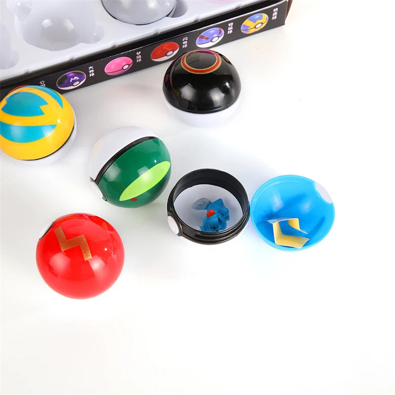 12Pcs/Set Pokemon Poke Ball Figure Toys Anime Pikachu Pocket Monster