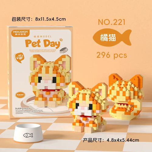 Animal Small Particle Dog Cat  Mini Building Blocks DIY Assembly Brick