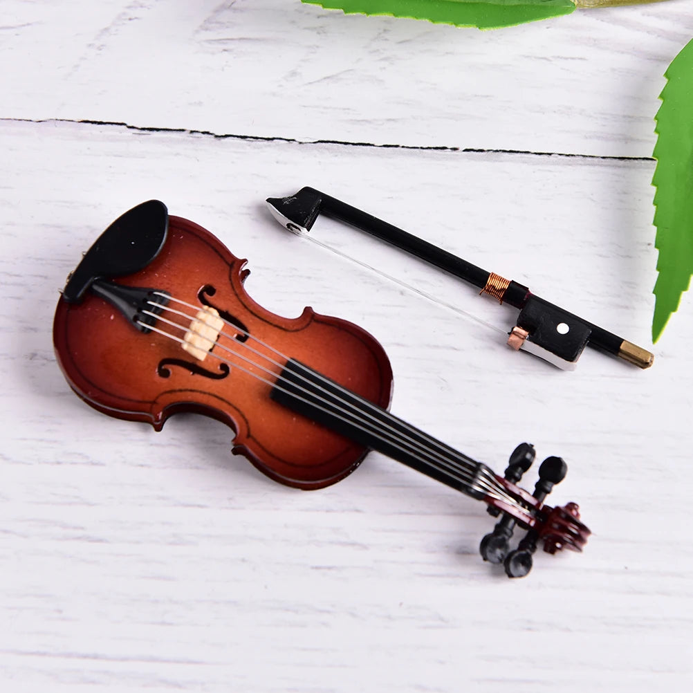 Miniature Music Instrument Plastic Mini Violin Ornament Plastic Crafts
