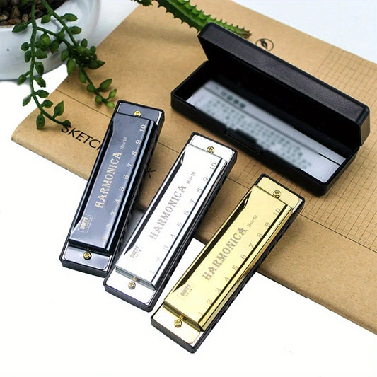 Ten-hole Chromatic Chromatic Metal Harmonica Beginners Wind Instrument